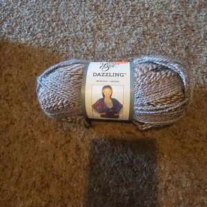Yarn Bee Dazzling Sand Dollar 44 Light gray acrylic yarn #knitting